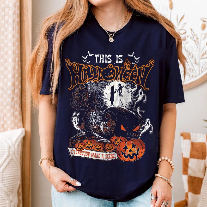 Retro Nightmare Before Christmas Shirt, This Is Halloween Tee, Jack Skellington Sally Shirt, Oogie Boogie Bash 2026 Shirt, Disney Halloween image 4