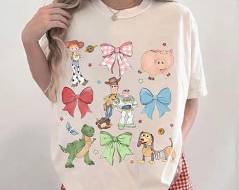 Kokette Bögen Aquarell Disney Toy Story Shirts, Pixar Toy Story T-shirts, Woody Jessie Buzz Alien Rex T-Shirt, Disneyland Familien Shirts