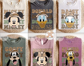 Camiseta de safari de Mickey y sus amigos, camiseta a juego de Disney, camiseta a juego de Disney Animal Kingdom, camiseta de Disney con modo safari, personajes de Disney