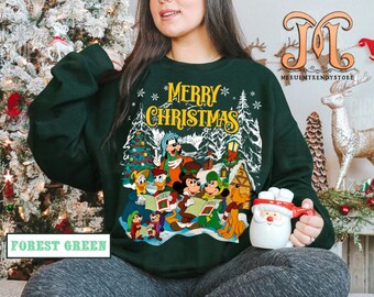 Vintage Micky und Freunde Weihnachtshemd, Disney-Weihnachts-Sweatshirt, Mickey's Merry Christmas Party, Disneyland-Weihnachtshemd