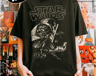 Maglietta vintage di Star Wars con Anakin Skywalker: maglietta da viaggio in famiglia a Galaxy's Edge