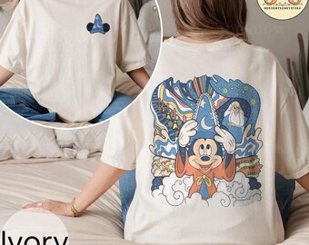 Micky Magier Komfort Farben Shirt: Fantasia Disneyworld Reise Tee