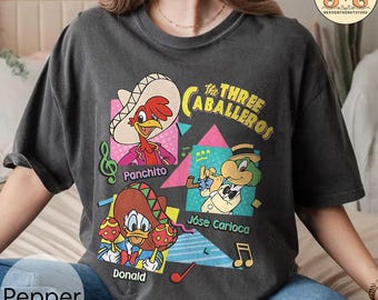 Camiseta de Disney Los Tres Caballeros México, Camiseta de Los Tres Caballeros, Camiseta del Pato Donald, Camiseta de José Carioca, Camiseta de Panchito, Camiseta de Viaje a Disney