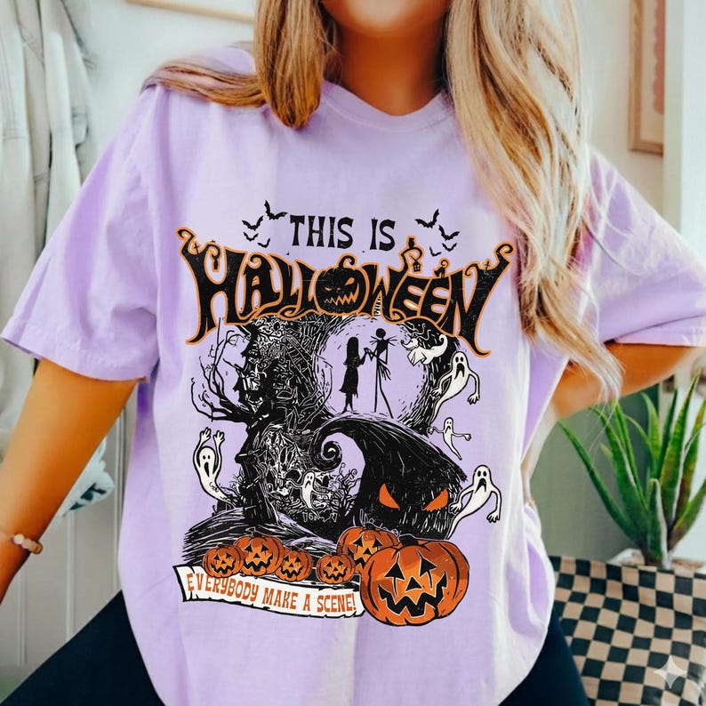 Retro Nightmare Before Christmas Shirt, This Is Halloween Tee, Jack Skellington Sally Shirt, Oogie Boogie Bash 2026 Shirt, Disney Halloween image 3