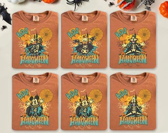 Retro Disney Halloween All Characters Shirts, Custom Name Halloween Shirt, Mickey And Friends Halloween Shirt, Halloween WDW Family Shirt