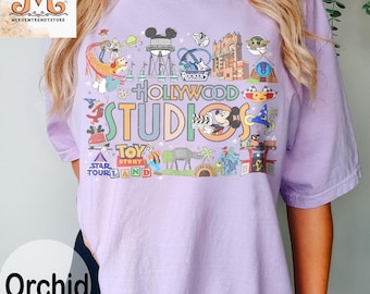 Vintage Disney Hollywood Studios Comfort Colors® Shirt, Hollywood Studios Shirt, Disney Trip Shirt, Disneyworld Shirts, Disney Family Shirts