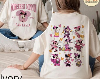 Disney Fantasia Sorcerer Minnie Maus Shirt, Disney Magier Zauberer Bleib magisch T-Shirt, Fantasia Show Disneyland Park 2025 Familienurlaub Reise