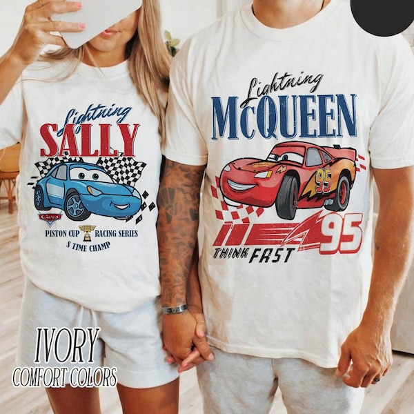 Lightning McQueen & Sally Matching Shirts, Disney Cars Couple Tee, Piston Cup Racing Shirt, His and Hers Disney Trip Outfit