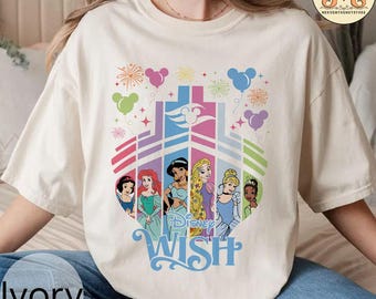 Vintage Disney Prinzessinnen Kreuzfahrt Reise Shirt, Disney Wunsch Wunder Fantasy Magie Wunsch Shirt, Disney Familie Kreuzfahrt Reise 2025 T-Shirt, Prinzessinnen Shirt