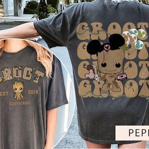 Two-sided I am Groot shirts, Vintage Retro Cute Groot Guardians of the galaxy shirts, Groot Disney shirts, WDW Disneyland Trip 2025 Shirts