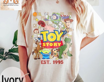 Disney Toy Story Est 1995-shirt, Disney Toy Story Characters Group-shirt, Disney-gezinsvakantie, Toy Story-verjaardagsshirt, cadeaushirt