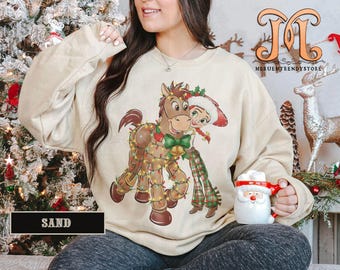 Retro Toy Story Christmas Sweatshirt, Jessie and Bullseye Shirt, Toy Story Family Shirt, Disney World Shirt, Disney Shirt, Gift For Her