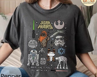 Vintage Star Wars Charaktere T-Shirt: Galaxy's Edge Familien T-Shirt