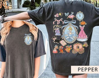 Coquette Bows Watercolor Disney Princess Cinderella Shirt, Customize Tiana Ariel Elsa Rapunzel Belle Jasmine Tee, Magic Kingdom Family Trip