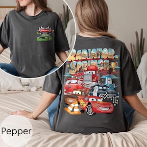 Camiseta personalizada de Disney Cars, camiseta de Lightning McQueen, Mater y Doc Hudson, camiseta de Radiator Springs de Pixar, conjunto para viaje familiar a Disneyland. imagen 7