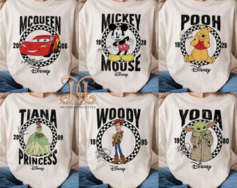 Retro Disney All Characters Shirt, Vintage Mickey and Friends Shirt, Disney Family Trip Shirt, Disney Vacation Shirt, Family Matching Shirt