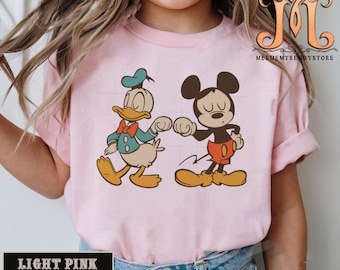 Checkered Donald And Mickey Youth T-Shirt, Disney Friends Shirts, Mickey Mouse And Donald Duck Kids Shirt, Best Friends Shirts