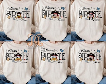 Personalisierte Disney Micky Piraten-Shirt, Mickey und Freunde Shirt, Fluch der Karibik Shirt, Disney Cruise Shirt, Disney Familie Shirt
