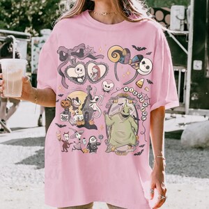 Vintage Nightmare Before Christmas Coquette Shirt, Jack & Sally Halloween Bow Tee, Spooky Season Pumpkin King Shirt, Oogie Boogie Bash 2026 image 5