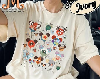 Cute Balloons Watercolor Pixar Movies Shirt, Inside Out, Monster Inc, Toy Story Land Shirt, Pixar Fest, Disneyland Resort Family Trip Shirts