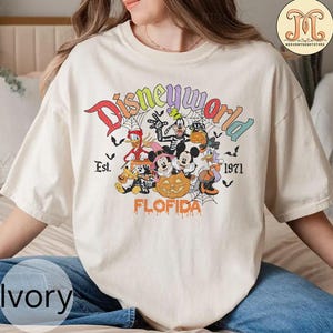 Retro Disneyworld Halloween Shirts, Retro Disneyworld Est 1971 Halloween Shirts, Mickey And Friends Halloween Shirts, Disney Trip Shirts