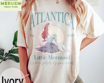 Chemise petite sirène Disney, chemise Atlantica est 1989, chemise sirène Ariel, chemise princesse Disney, chemise Ariel rétro vintage, chemise Disney