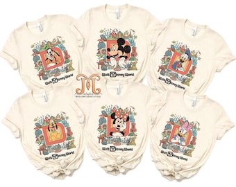 Camiseta retro personalizada de Disneyworld: Viaje familiar de Mickey y sus amigos