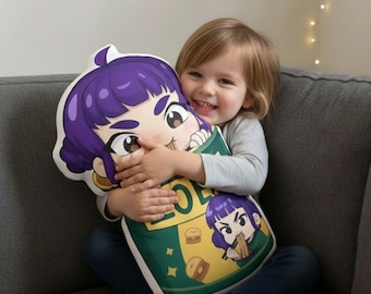 Cute Chibi Huntrix Pillow – Rumi Mira Zoey Warrior Plush, K-pop Demon Hunter Plush, Personalized Kids Gift, Christmas Gift, Gift Gillow