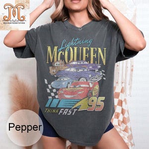 Retro Lightning Mcqueen Piston Cup Comfort Colors® Shirt, Disney Cars Shirt, Disney Shirts, Disney Pixar Shirt, Cars Shirt, Cars Land Shirt