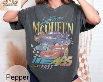 Retro Lightning Mcqueen Piston Cup Comfort Colors® Shirt, Disney Cars Shirt, Disney Shirts, Disney Pixar Shirt, Cars Shirt, Cars Land Shirt