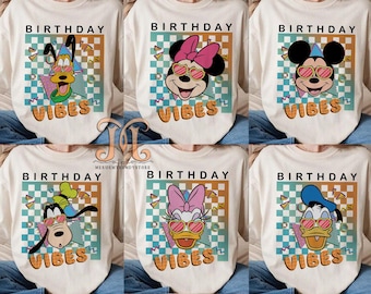 Disney 90s Birthday Shirt, Retro Mickey & Friends Tee, Cute Minnie Donald Daisy, Family Vacation 2025, Disneyland Trip Shirt, Disney Shirts