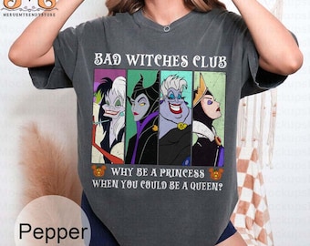 Disney Villains-tröja, Bad Witches Club-tröja, Disney rolig skurk-tröja, Disneyworld-tröja, Disney Villains-tröja, skurkaraktärer-tröja