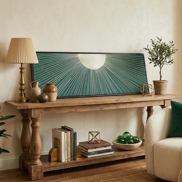 Lienzo estampado Boho Sun, estilo retro, marco horizontal grande