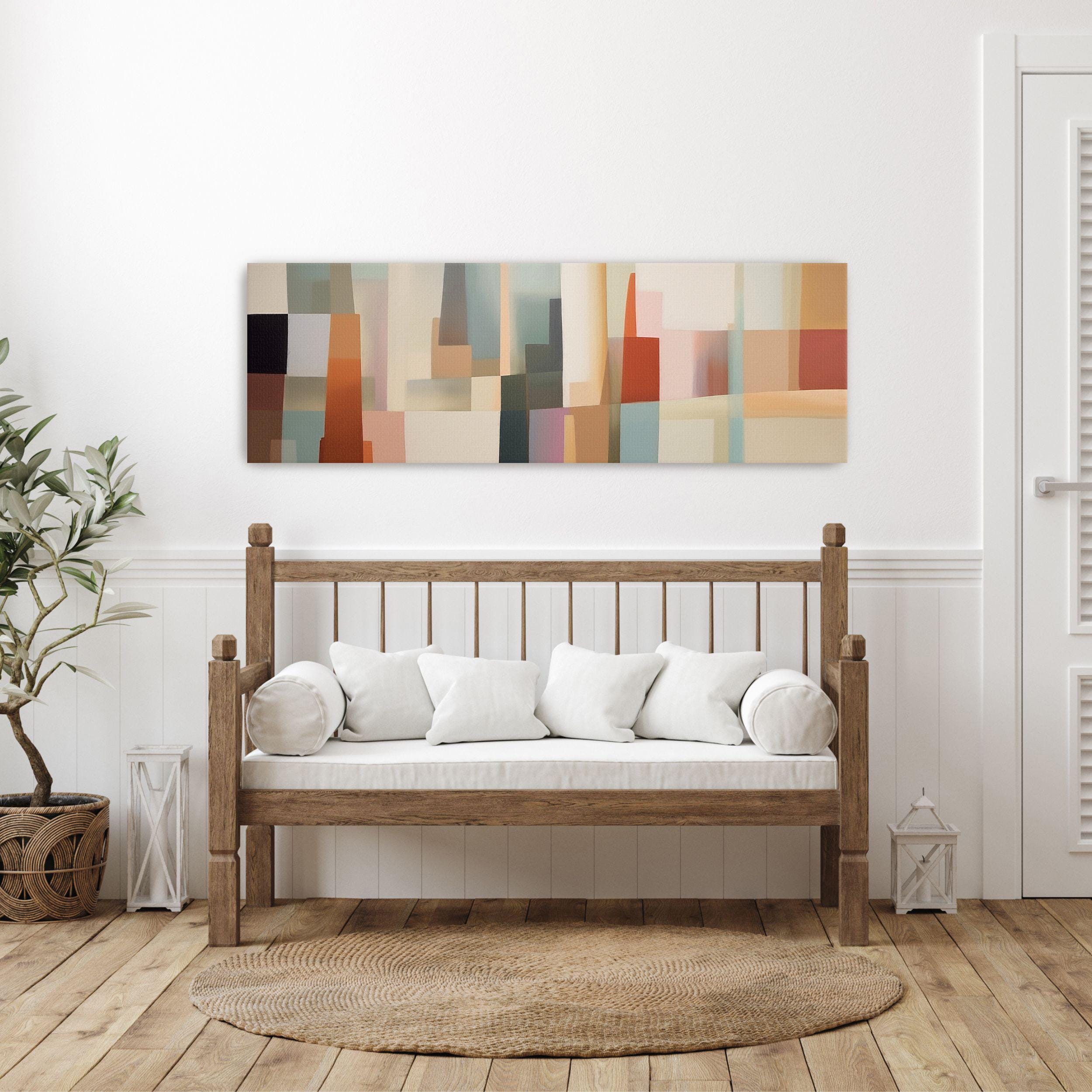 Mid Century Abstract Canvas Print, Large Horizontal Framed Wall Art - Etsy