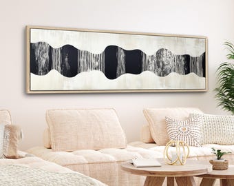 Modern Abstract Canvas Print - Large Framed Black & White Art