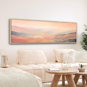 Abstract Mountains Canvas Print | Minimalist Framed Canvas Wall Art | Wide Modern Horizontal Print | Large Living Room Bedroom Decor | #021