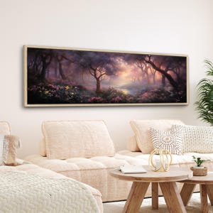 Mystical Forest Wall Art: Large Horizontal Canvas Print, Framed Option