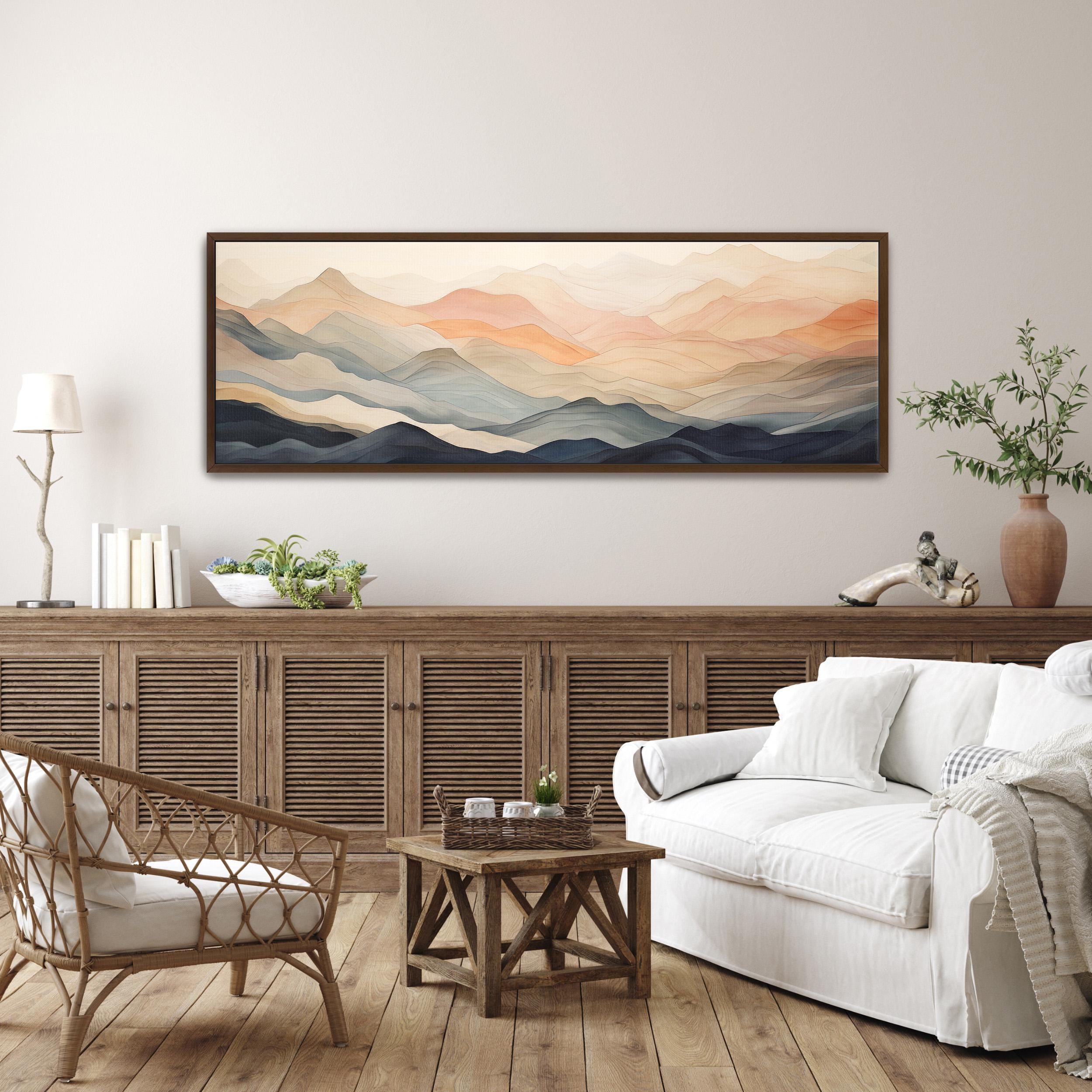 Abstract Mountains Canvas Print | Minimal Neutral Pastel Wall Art | Modern Living Room Artwork | Above Bed Decor | #200