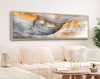 Desert Rocks Artwork: Modern Southwestern Print Framed Canvas