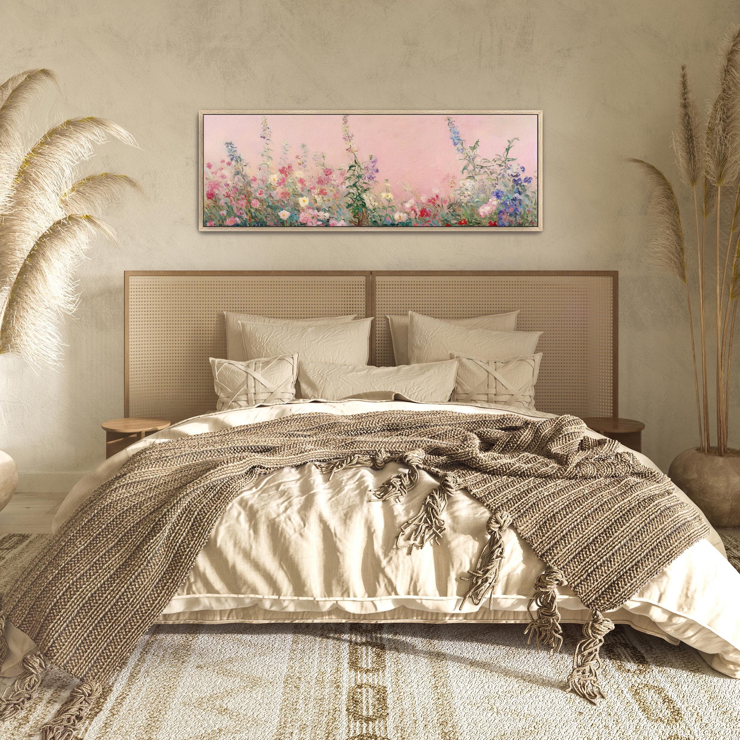 Pastel Pink Wildflower Canvas Print - Large Vintage Floral Wall Art - Etsy