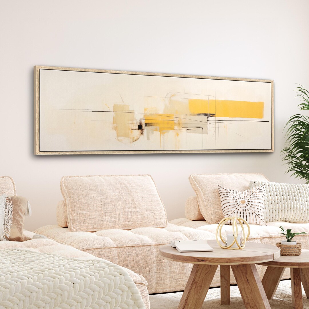 Yellow Abstract Canvas Print | Minimal Modern Wall Art | Large ...
