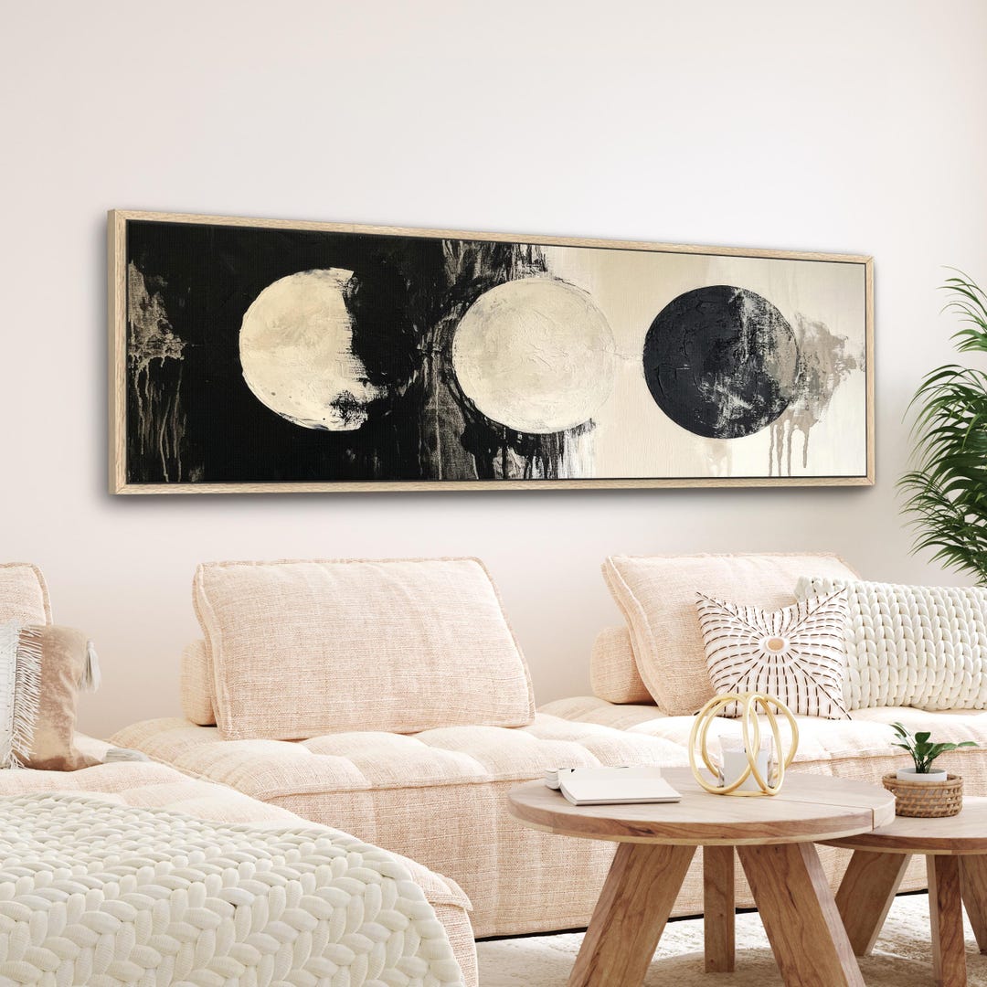 Abstract Moon Canvas Print - Large Horizontal Framed Wall Art - Etsy