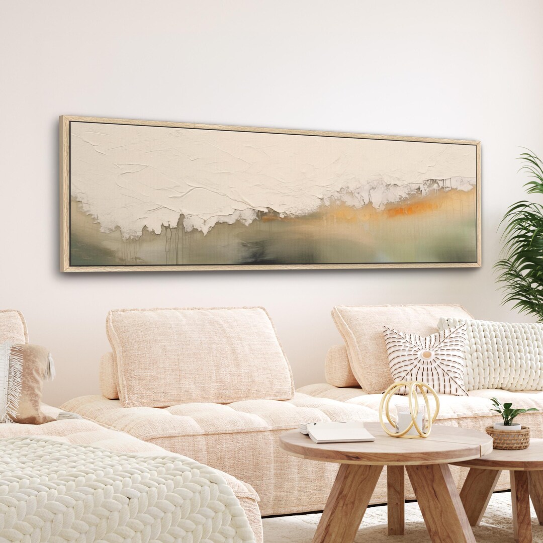Neutral Beige Canvas Wall Art Minimalist Abstract Framed - Etsy