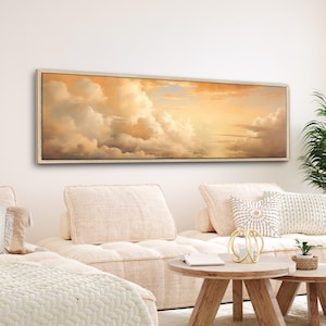 Cloud Wall Art: Modern Minimalist Canvas Print Framed