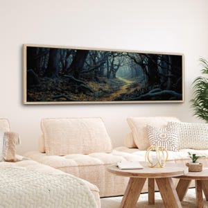 Forest Wall Art Print: Spooky Moody Landscape - Vintage Canvas