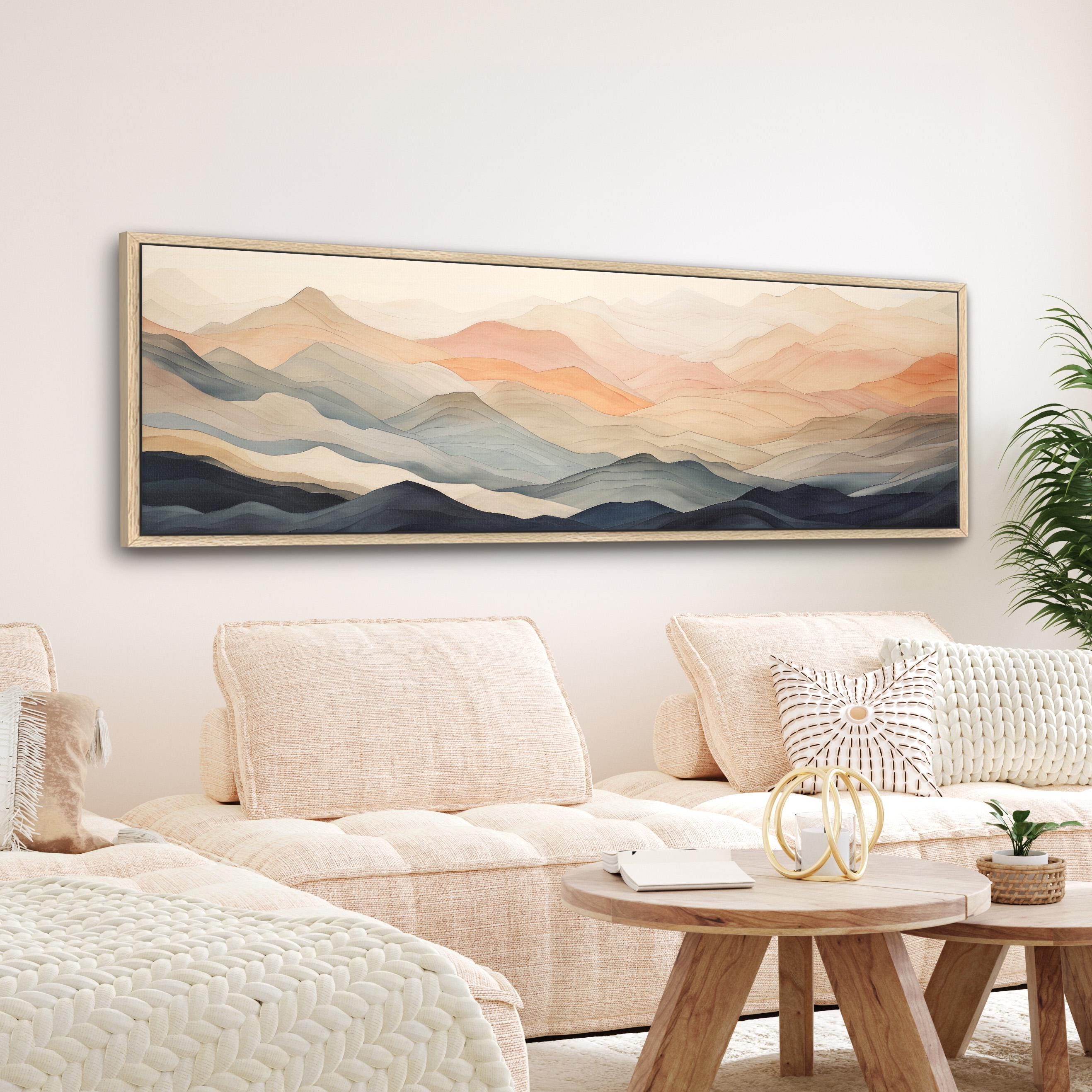 Abstract Mountains Canvas Print | Minimal Neutral Pastel Wall Art | Modern Living Room Artwork | Above Bed Decor | #200