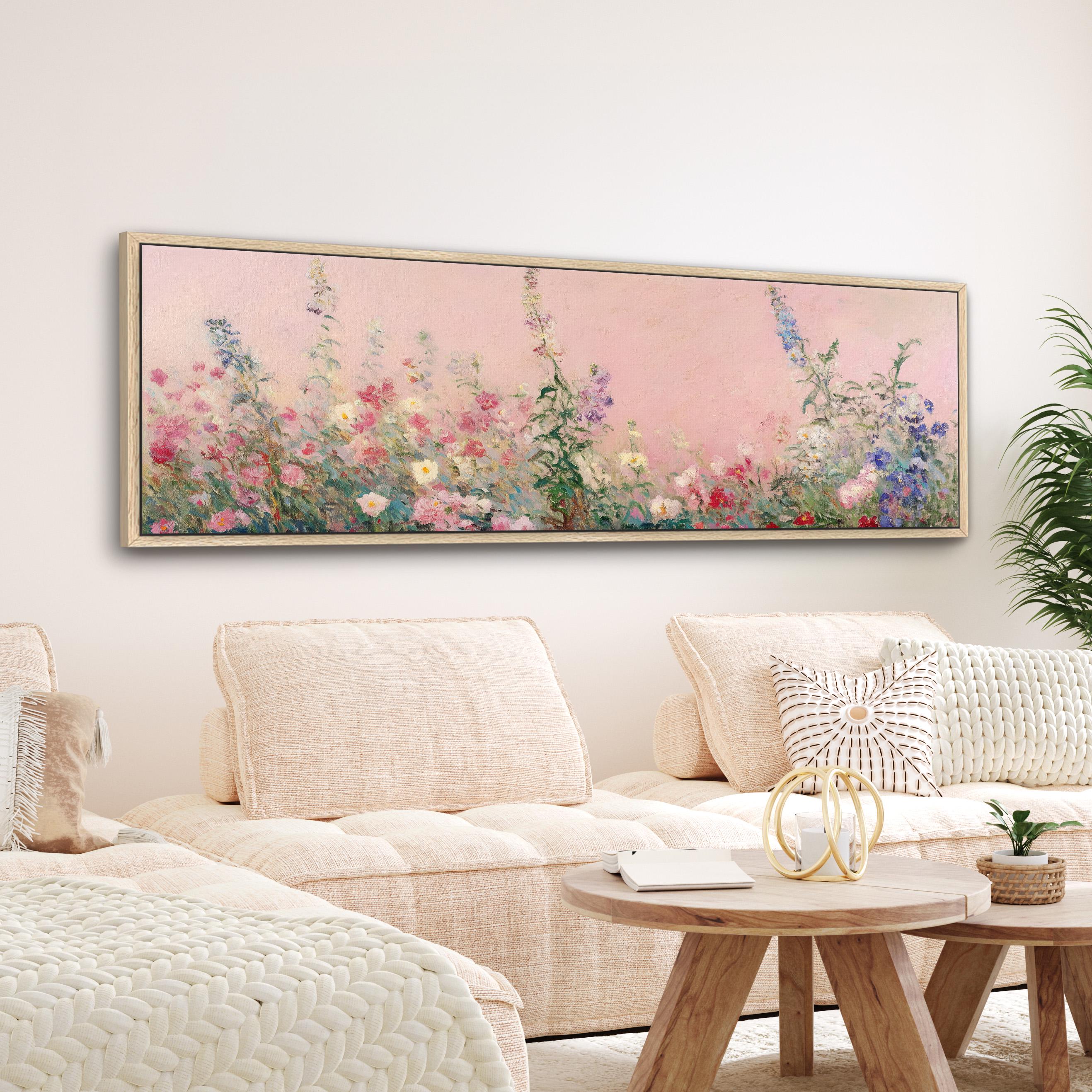 Pastel Pink Wildflower Canvas Print - Large Vintage Floral Wall Art - Etsy