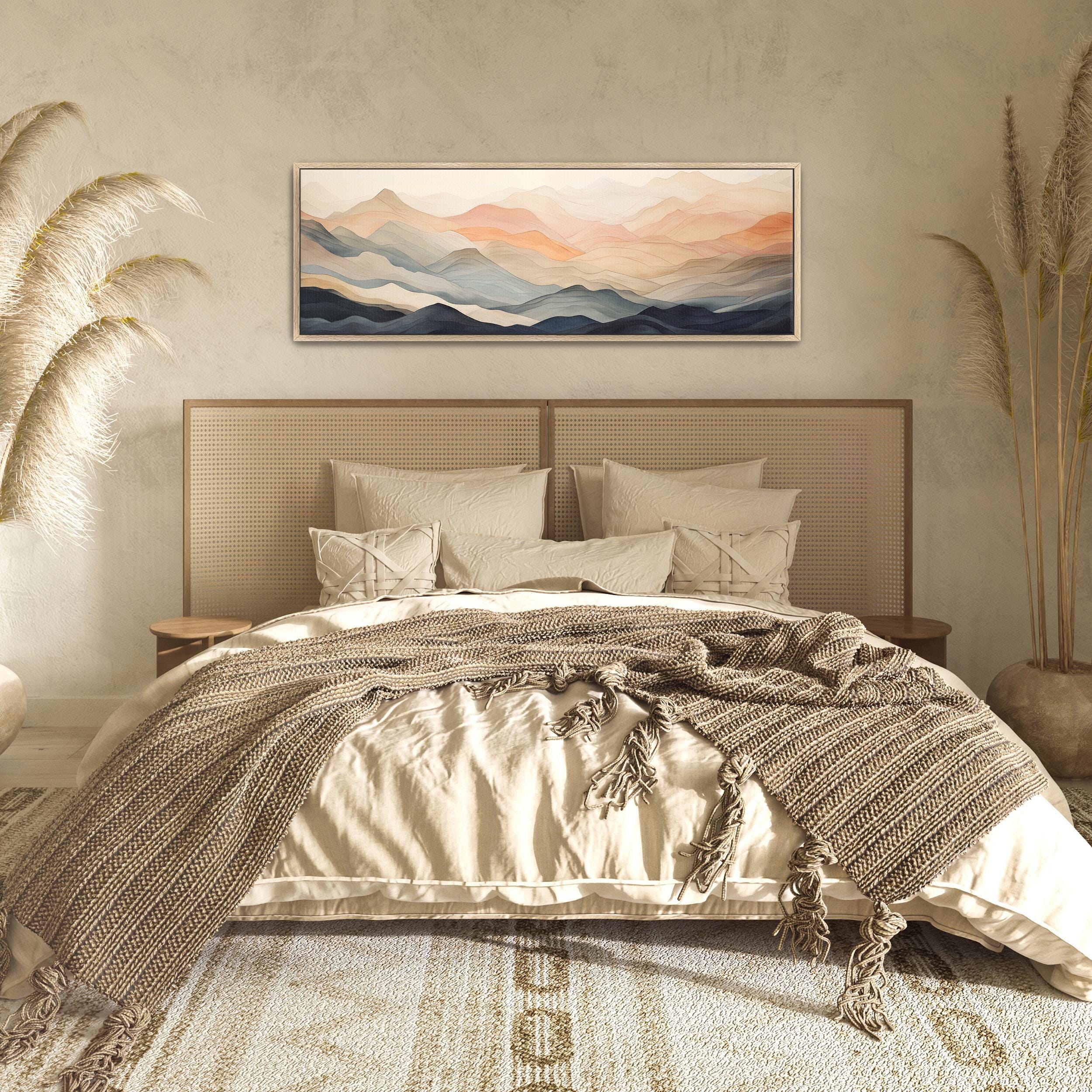Abstract Mountains Canvas Print | Minimal Neutral Pastel Wall Art | Modern Living Room Artwork | Above Bed Decor | #200