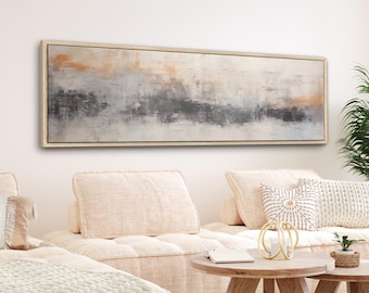 Neutral Abstract Canvas Wall Art Modern Minimalist Framed Large