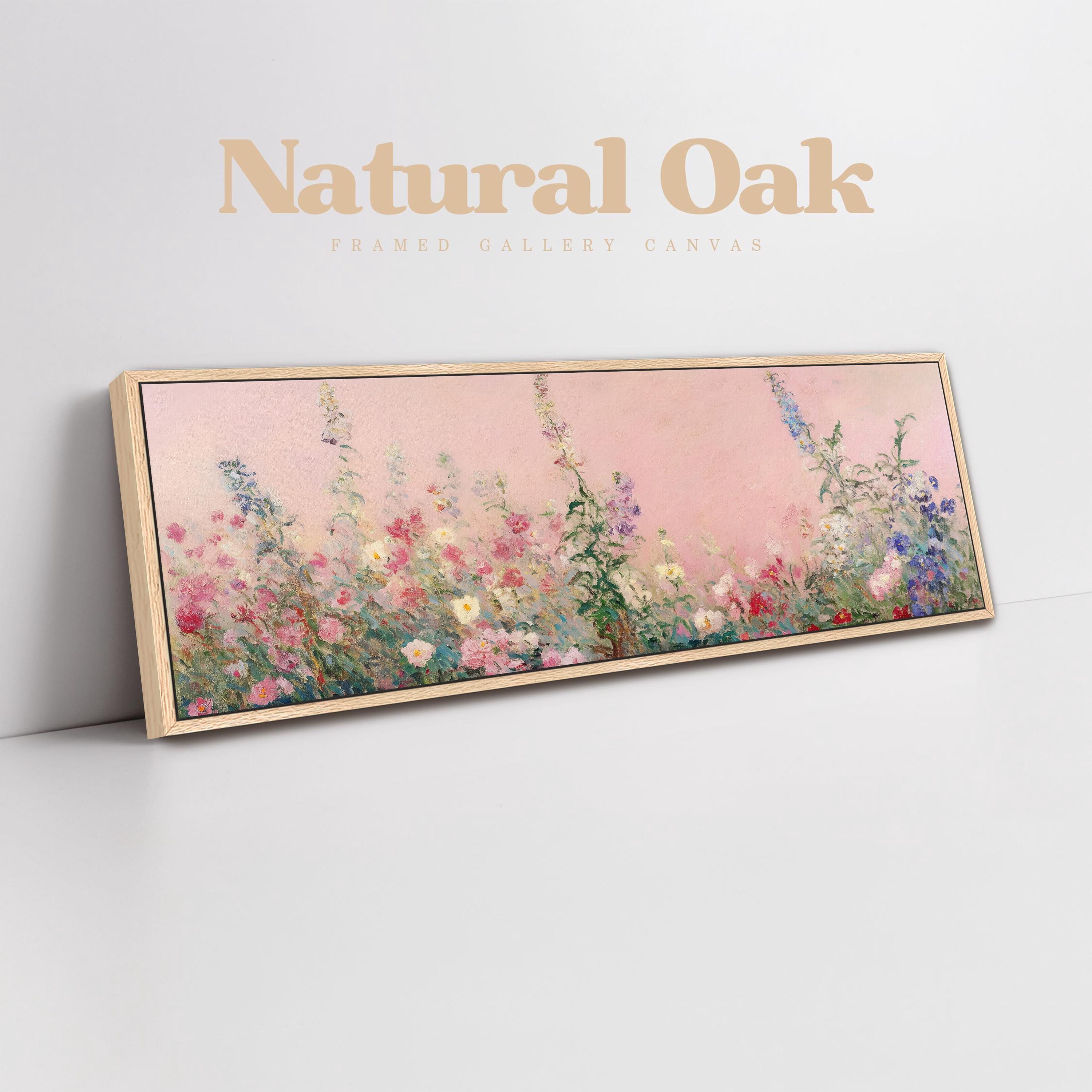 Pastel Pink Wildflower Canvas Print - Large Vintage Floral Wall Art - Etsy